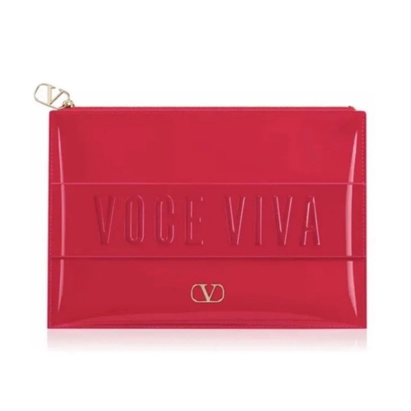 Valentino Voce Viva Large Patent Leather Trousse Pouch — Red / New in Package - Picture 1 of 5